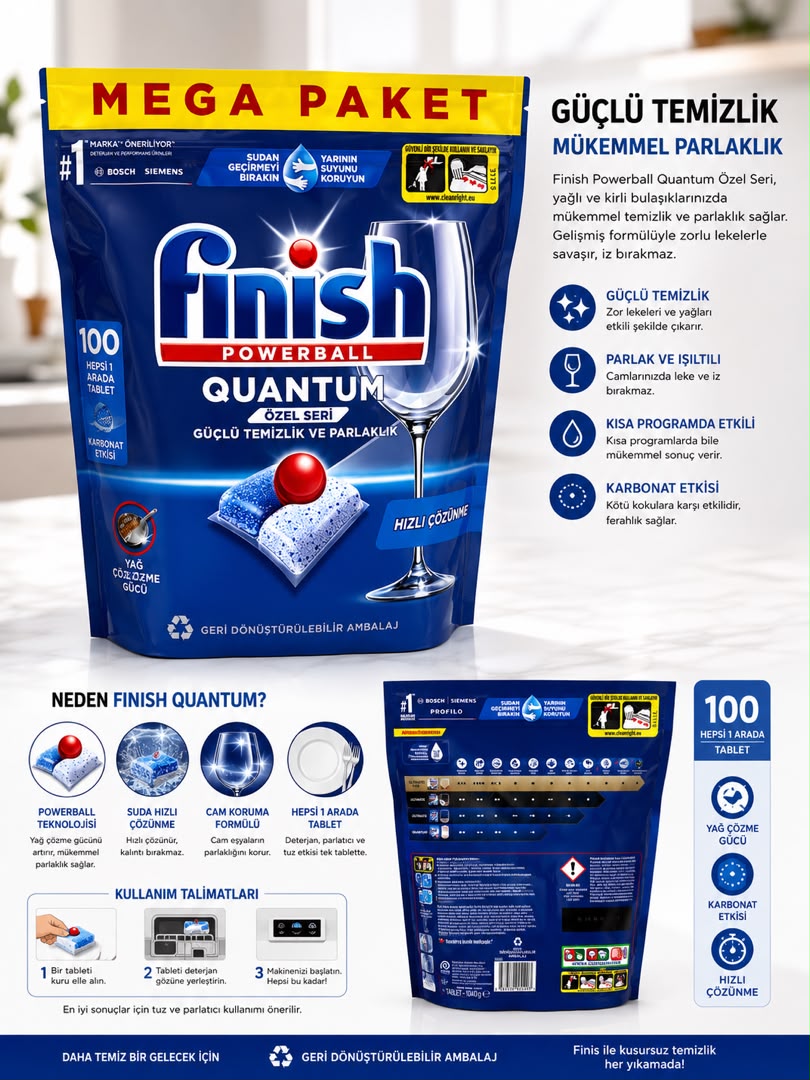 PHOTO-2026-07-14-22-06-15 قرص ماشین ظرفشویی Finish Powerball Quantum Special Series (بسته ۱۰۰ عددی) - Image 1