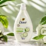 شامپو بدن داو Refreshing با رایحه خیار و چای سبز  حجم 800 میلی‌لیتر
